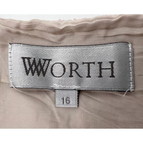 Worth Womens Pink & Tan Tweed Pencil Skirt Preppy Business Career 90s Clueless - Picture 7 of 9